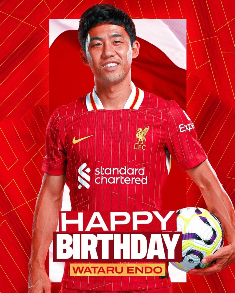  利物浦祝遠(yuǎn)藤航32歲生日快樂，球員加盟紅軍至今出戰(zhàn)62場比賽
