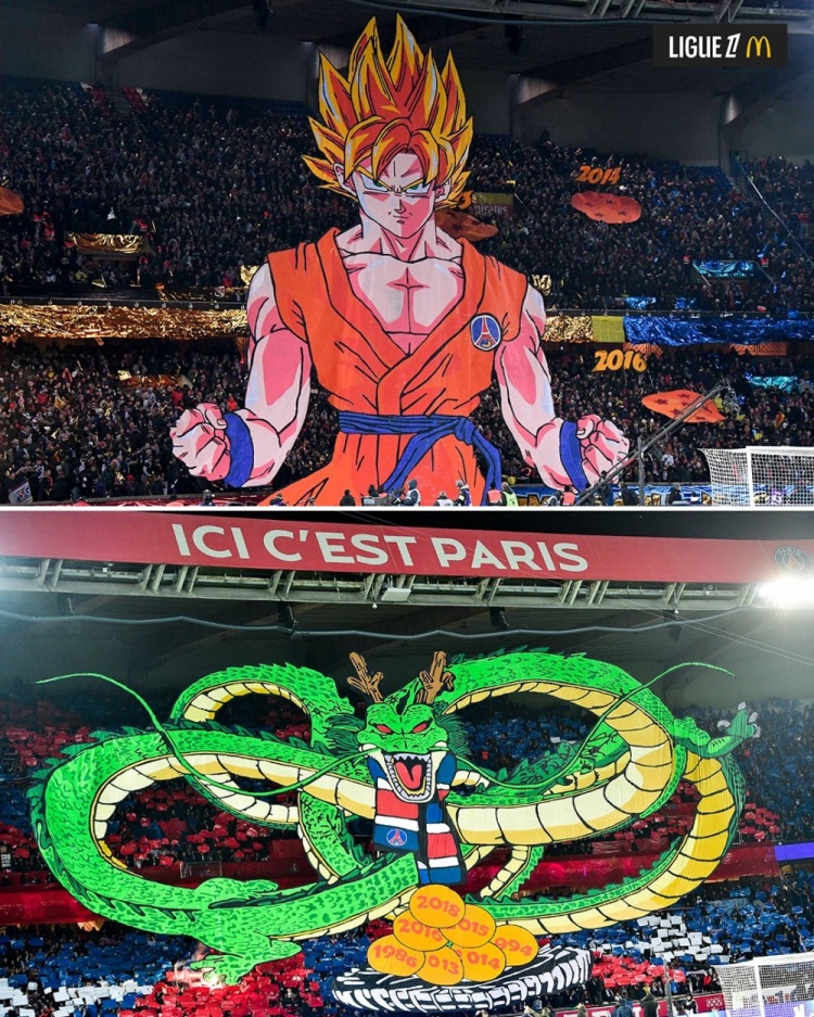  逝世一周年，法甲官推曬昔日巴黎主場龍珠TIFO：鳥山明經典永存