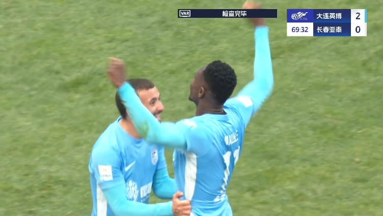  馬萊萊大連處子球！呂焯毅助攻馬萊萊破門，大連英博2-0亞泰