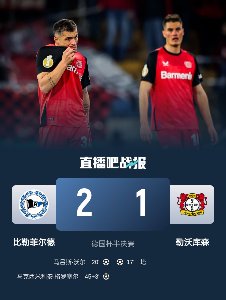  比勒菲爾德是史上第4支晉級德國杯決賽的德丙球隊，此前3隊未奪冠